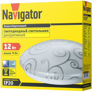 Светильник Navigator 61 410 NBL-R02-12-6.5K-IP20-LED узоры. Фото 3