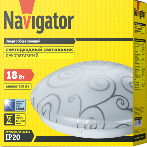Светильник Navigator 61 412 NBL-R02-18-6.5K-IP20-LED узоры. Фото 3