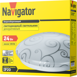 Светильник Navigator 61 413 NBL-R02-24-4K-IP20-LED узоры. Фото 3