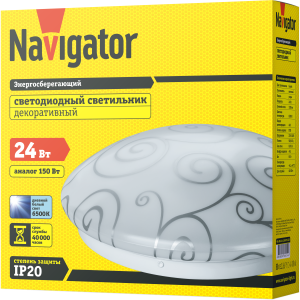 Светильник Navigator 61 414 NBL-R02-24-6.5K-IP20-LED узоры. Фото 3