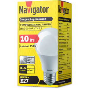 Лампа Navigator 61 475 NLL-A60-10-12/24-4K-E27. Фото 2