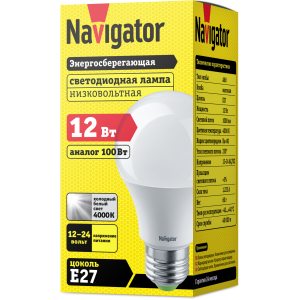 Лампа Navigator 61 477 NLL-A60-12-12/24-4K-E27. Фото 2
