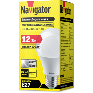 Лампа Navigator 61 478 NLL-A60-12-24/48-4K-E27. Фото 2