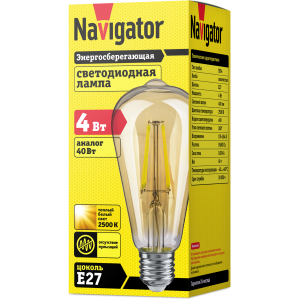 Лампа Navigator 61 485 NLL-F-ST64-4-230-2.5К-E27. Фото 2
