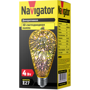 Лампа Navigator 61 486 NLL-3D-ST64-4-230-E27. Фото 2