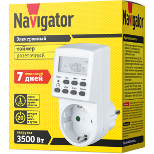 Таймер Navigator 61 555 NTR-E-S01-WH розет. электрон.. Фото 3