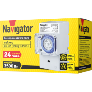 Таймер Navigator 61 560 NTR-A-D01-GR на DIN-рейку электромех.. Фото 3