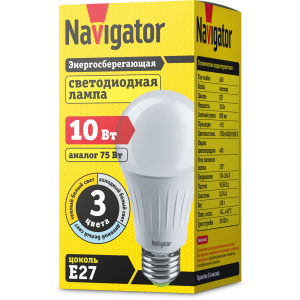 Лампа Navigator 61 625 NLL-A60-10-230-3COLOR-E27 XXX. Фото 2