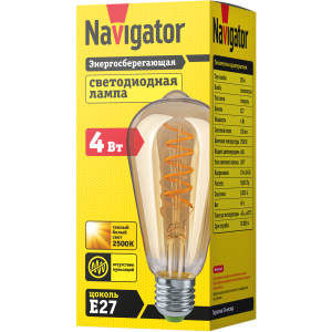 Лампа Navigator 61 628 NLL-F-ST64-4-230-2.5К-E27-SPIRAL. Фото 2