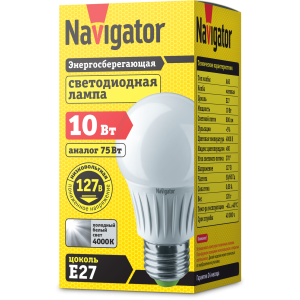 Лампа Navigator 61 664 NLL-A60-10-127-4K-E27. Фото 2