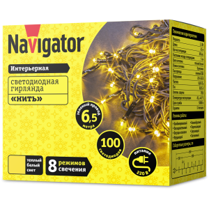 Гирлянда Navigator 61 804 NGF-S01-100WW-5-6.5m-230-C8-G-IP20. Фото 2