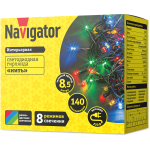 Гирлянда Navigator 61 814 NGF-S01-140RGBY-5-8.5m-230-C8-G-IP20. Фото 2