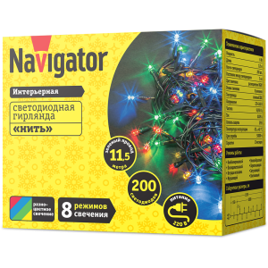 Гирлянда Navigator 61 818 NGF-S01-200RGBY-5-11.5m-230-C8-G-IP20. Фото 2