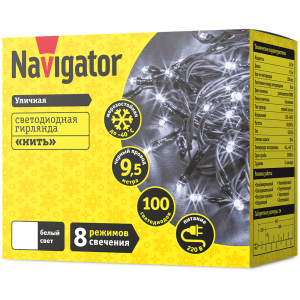 Гирлянда Navigator 61 824 NGF-S01-100CW-10-9.5m-230-C8-BL-IP44. Фото 2