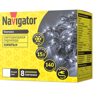 Гирлянда Navigator 61 828 NGF-S01-140CW-10-15.5m-230-C8-BL-IP44. Фото 2