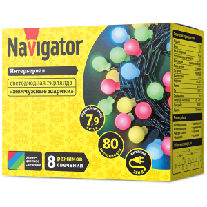 Гирлянда Navigator 61 835 NGF-B01-80RGBWW-8-7.9m-230-C8-BL-IP20. Фото 2