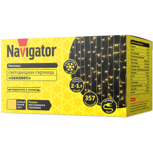 Гирлянда Navigator 61 868 NGF-C01-357WW-8-2x1.5m-230-TR-IP44. Фото 2