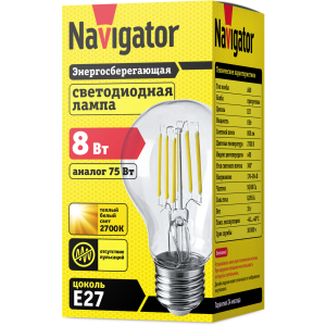 Лампа Navigator 71 306 NLL-F-A60-8-230-2.7K-E27. Фото 2