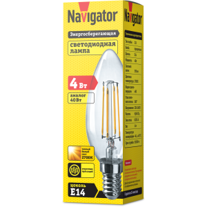 Лампа Navigator 71 307 NLL-F-C35-4-230-2.7K-E14. Фото 2