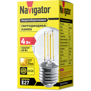 Лампа Navigator 71 310 NLL-F-G45-4-230-2.7K-E27. Фото 2