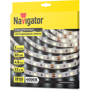 СД Лента Navigator 71 400 NLS-3528W60-4.8-IP20-12V R5. Фото 2
