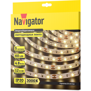 СД Лента Navigator 71 402 NLS-3528WW60-4.8-IP20-12V R5. Фото 2