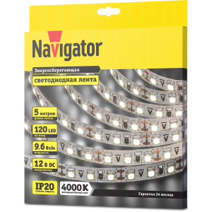 СД Лента Navigator 71 408 NLS-3528W120-9.6-IP20-12V R5. Фото 2