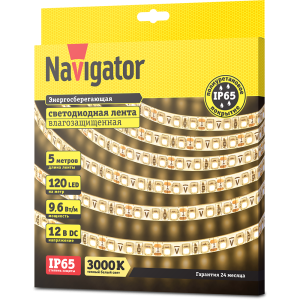 СД Лента Navigator 71 411 NLS-3528WW120-9.6-IP65-12V R5. Фото 2