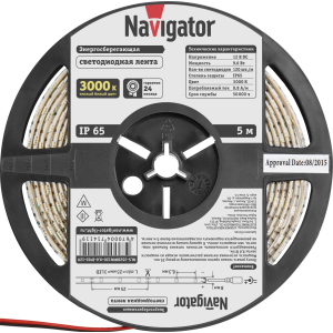 СД Лента Navigator 71 411 NLS-3528WW120-9.6-IP65-12V R5. Фото 3