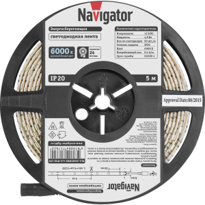 СД Лента Navigator 71 762 NLS-3528СW60-4.8-IP20-12V R5. Фото 3