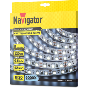 СД Лента Navigator 71 764 NLS-3528СW120-9.6-IP20-12V R5. Фото 2