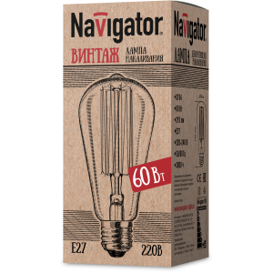 Лампа Navigator 71 957 NI-V-ST64-SC17-60-230-E27-CLG. Фото 2