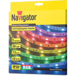 СД Лента Navigator 80 299 NLS-5050RGB30-7.2-IP20-12V R5. Фото 2