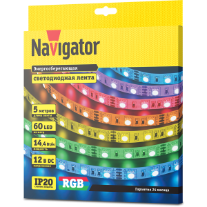 СД Лента Navigator 80 300 NLS-5050RGB60-14.4-IP20-12V R5. Фото 2