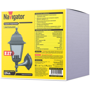 Светильник Navigator 80 491 NOF-PG30-004-IP44-E27 (4 грани черный под серебро). Фото 2