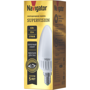 Лампа Navigator 80 545 NLL-C37-6-230-2.7K-E14-FR-SV. Фото 1