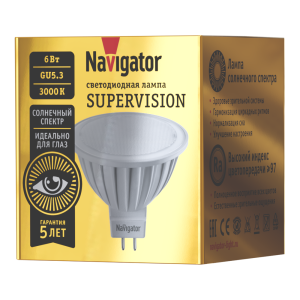 Лампа Navigator 80 551 NLL-MR16-6-230-3K-GU5.3-FR-SV. Фото 1