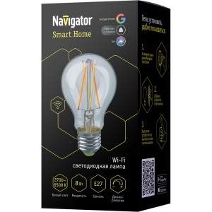 Лампа Navigator 80 554 NLL-F-A60-8-230-WWW-E27-WIFI. Фото 1