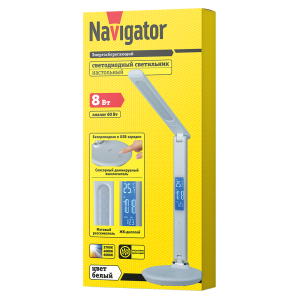 Светильник Navigator 80 683 NDF-D044-8W-MK-WH-LED на основании, белый. Фото 4