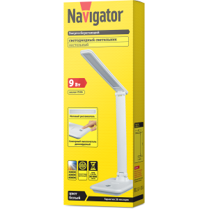Светильник Navigator 82 740 NDF-D029-9W-MK-WH-LED на основании, диммер, белый. Фото 4