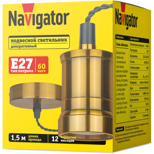 Светильник Navigator 93 161 NIL-SF01-008-E27 античная бронза. Фото 2