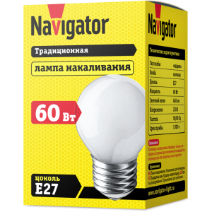 Лампа Navigator 94 313 NI-C-60-230-E27-FR. Фото 2