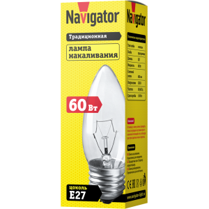 Лампа Navigator 94 329 NI-B-60-230-E27-CL. Фото 2