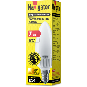 Лампа Navigator 94 376 NLL-C37-7-230-2.7K-E14-FR-DIMM. Фото 2