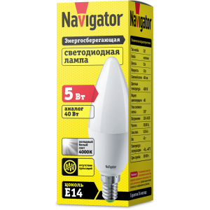 Лампа Navigator 94 482 NLL-P-C37-5-230-4K-E14-FR. Фото 2