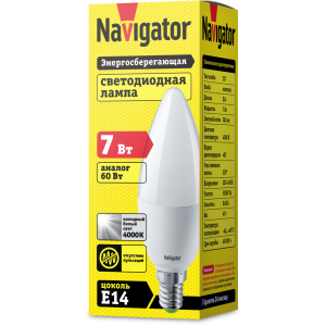Лампа Navigator 94 492 NLL-C37-7-230-4K-E14-FR. Фото 2