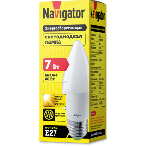 Лампа Navigator 94 493 NLL-C37-7-230-2.7K-E27-FR. Фото 2