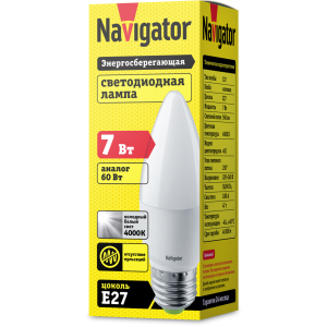 Лампа Navigator 94 494 NLL-C37-7-230-4K-E27-FR. Фото 2