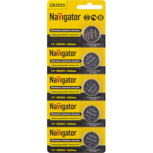 Элемент питания Navigator 94 764 NBT-CR2025-BP5. Фото 1