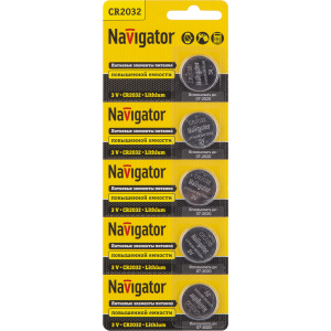 Элемент питания Navigator 94 765 NBT-CR2032-BP5. Фото 1